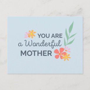 You Are Wonderful Mother's Day Postcard