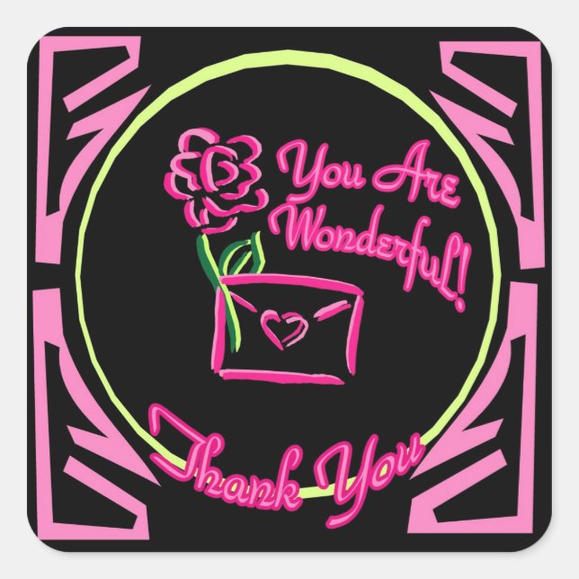 You Are Wonderful Thank You Sticker (Front)