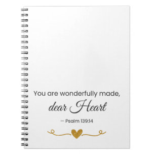 You Are Wonderfully Made – Psalm 139:14 Notebook