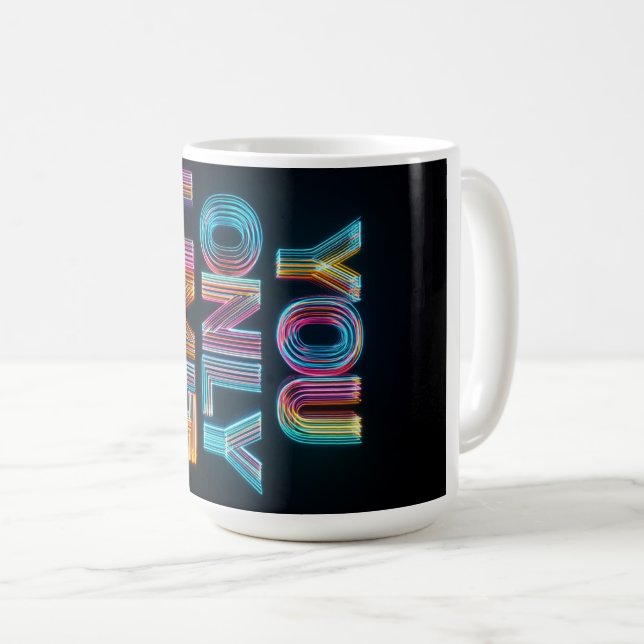 "You Are Your Only Limit" 3D Neon Typography | Ins Coffee Mug (Front Right)