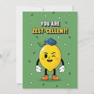 You Are Zest-cellent funny lemon pun citrus Thank You Card