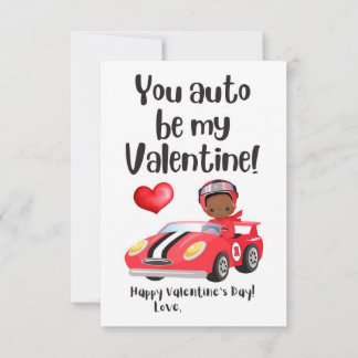 You Auto Be My Valentine Class Card