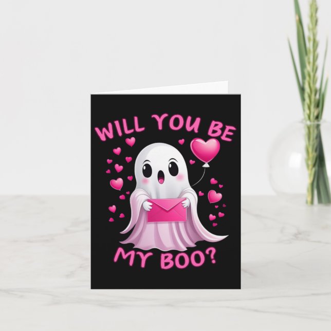 You Be My Boo Cute Ghost Halloween Spooky Season  Card (Front)