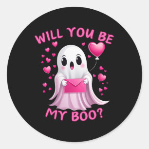 You Be My Boo Cute Ghost Halloween Spooky Season  Classic Round Sticker