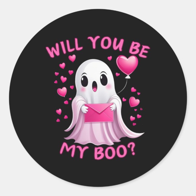 You Be My Boo Cute Ghost Halloween Spooky Season  Classic Round Sticker (Front)