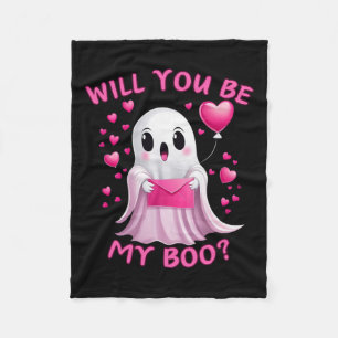 You Be My Boo Cute Ghost Halloween Spooky Season Fleece Blanket