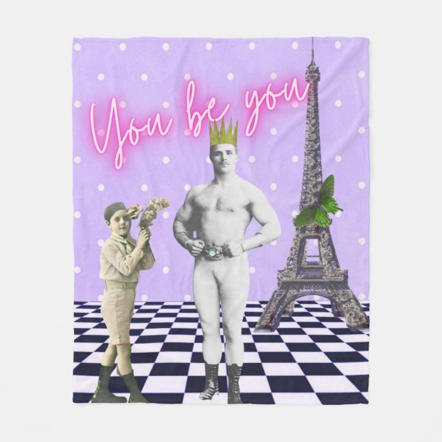 You Be You Empowering Pop Art  Fleece Blanket (Front)