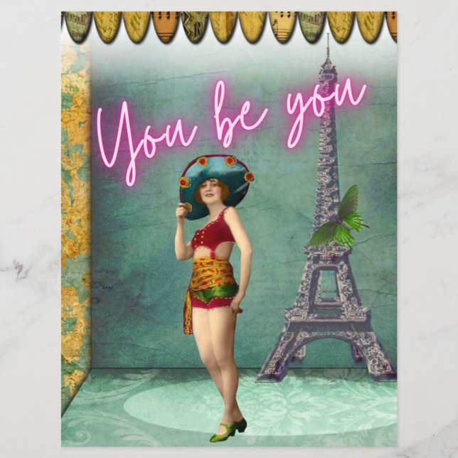 You Be You Empowering Vintage Woman Pop Art  (Front)
