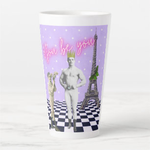 You Be You Funky Vintage Strongman  Latte Mug