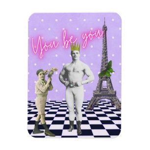 You Be You Funky Vintage Strongman Magnet