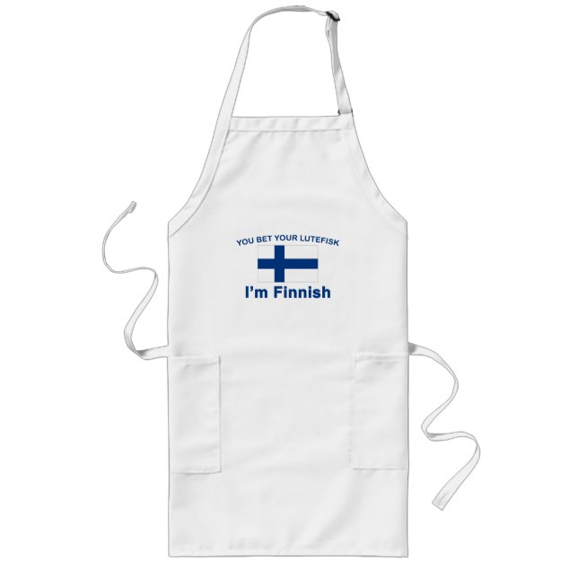 You Bet Your Lutefisk I'm Finnish Long Apron (Front)