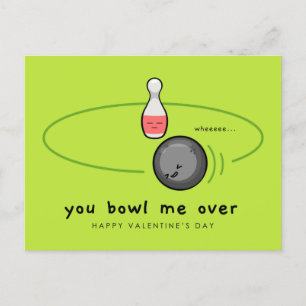 You Bowl Me Over Happy Valentine's Day   Love Holiday Postcard