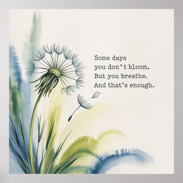 You Breathe. That’s Enough – Soft Affirmation Wall Foil Prints (Front)