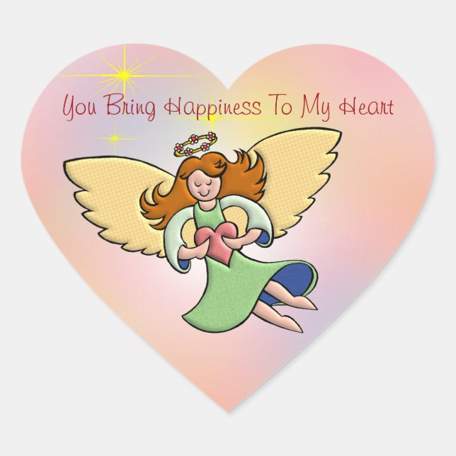 You Bring Happiness To My Heart Heart Sticker (Front)