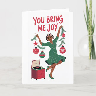 You Bring Me Joy | Black Christmas Card