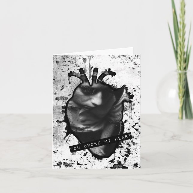 you broke my heart anatomical heart holiday card (Front)