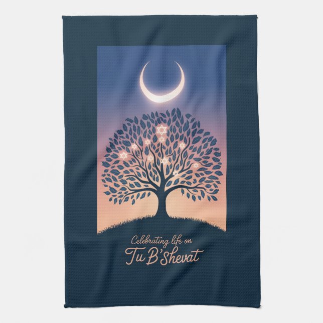 You B'Shevat: A Radius of Light Tea Towel (Vertical)