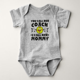 You Call Her Coach I Call Her Mummy, Cute Softball Baby Bodysuit