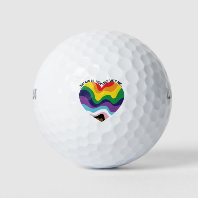 You Can Be Yourself With Me LGBT Transgender Gay  Golf Balls (Front)