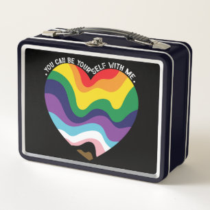 You Can Be Yourself With Me LGBT Transgender Gay  Metal Lunch Box