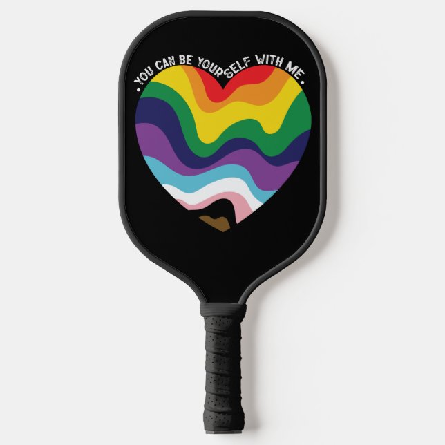 You Can Be Yourself With Me LGBT Transgender Gay  Pickleball Paddle (Front)