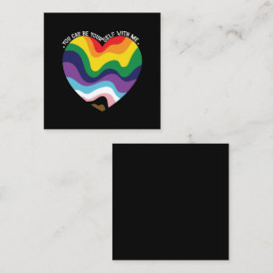 You Can Be Yourself With Me LGBT Transgender Gay  Square Business Card