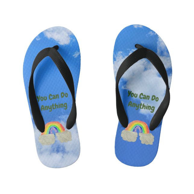 You Can Do Anything Kid's Flip Flops (Footbed)