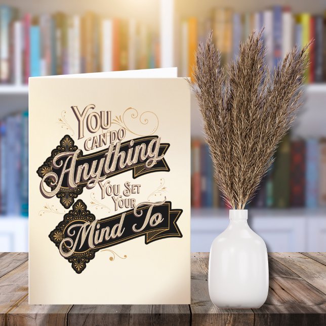 You Can Do Anything Quote Brown Beige Card (Creator Uploaded)