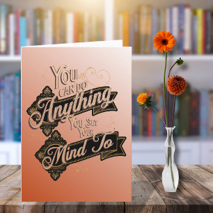 You Can Do Anything Quote Terracotta Pink Card