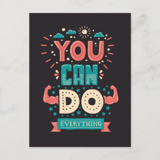 You Can Do Everything Colourful Postcard
