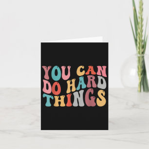 You Can Do Hard Things Groovy Retro Motivational Q Card