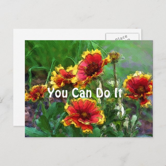 You Can Do It Daisies Inspirational Postcard (Front/Back)