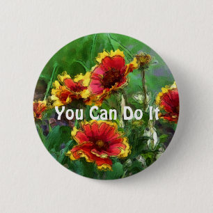 You Can Do It Daisy Flowers Motivational Button