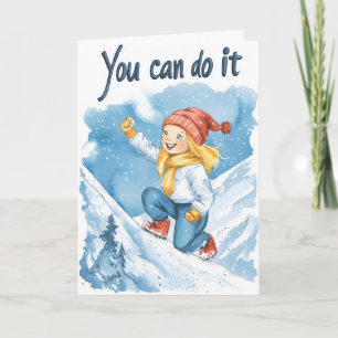 You Can Do It Girl Mountains Holiday Card