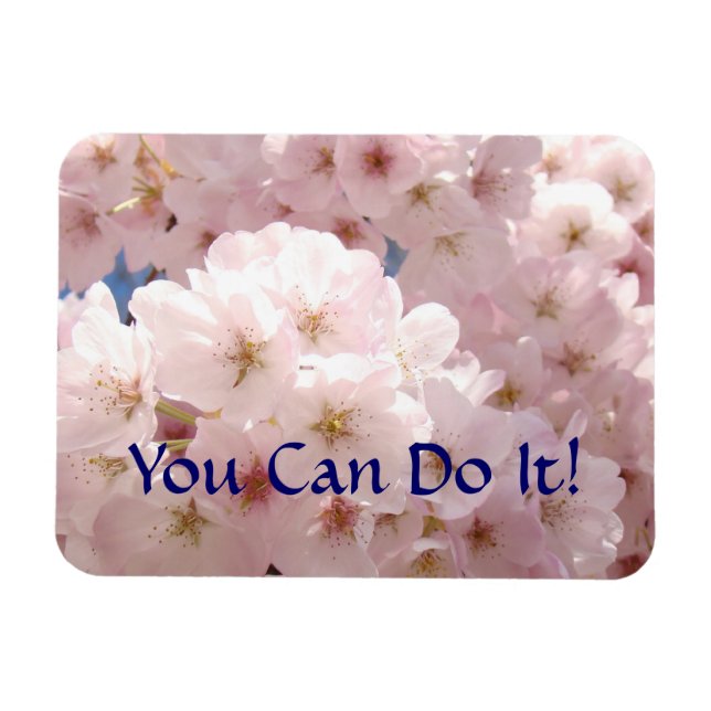 You Can Do It! magnets Pink Spring Blossoms (Horizontal)