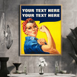 You Can Do It Rosie The Riveter Feminist Poster<br><div class="desc">You Can Do It American Propaganda Custom Poster - This sensational poster has a design based on the uber cool “We Can Do It!” American propaganda poster. Associated with Rosie the Riveter who was instrumental in the movement of women into the paid industrial workforce during World War II. This image...</div>