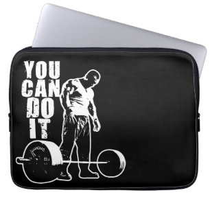 YOU CAN DO IT. Weight Lifting Workout Motivational Laptop Sleeve