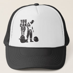 YOU CAN DO IT. Weight Lifting Workout Motivational Trucker Hat