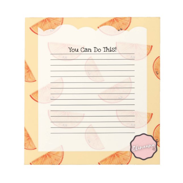 You Can Do This, Customisable Orange Notepad (Front)