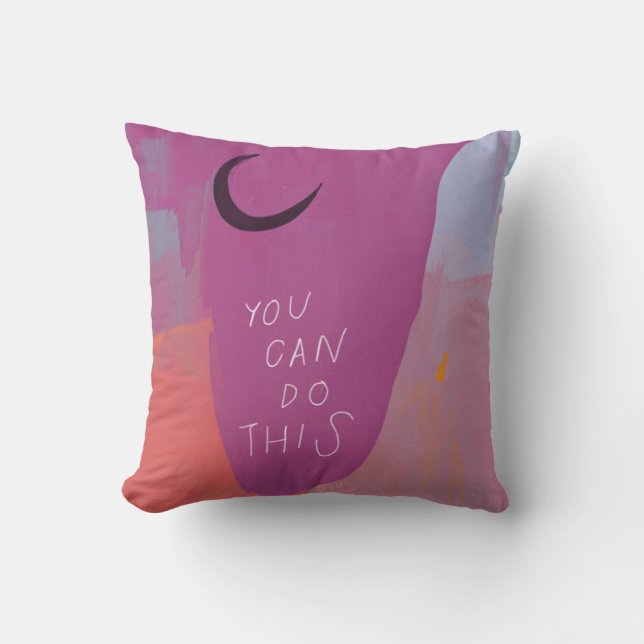 You Can Do This - Inspirational Quote Abstract Art Cushion (Front)