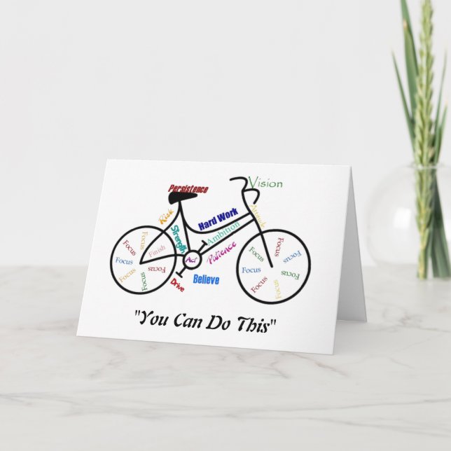 You can do This Motivational Bike, Bicycle Cycling Card (Front)