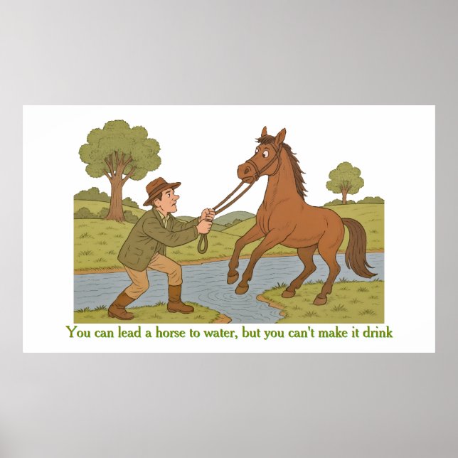 You can lead a horse to water poster (Front)
