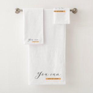 You Can   Motivational Quote   Inspirational Bath Towel Set