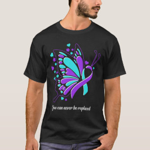You Can Never Be Replaced Butterfly Ribbon Suicide T-Shirt