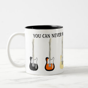 You Can Never Have Too Many Guitars Funny Two-Tone Coffee Mug