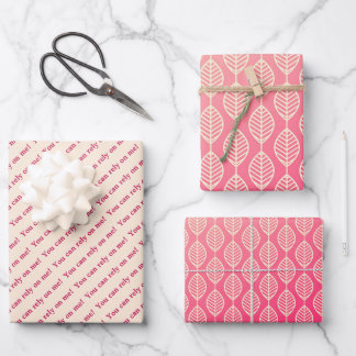 You Can Rely on Me Minimal Pattern & Quote Design Wrapping Paper Sheet