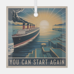 You Can Start Again Glass Tree Decoration