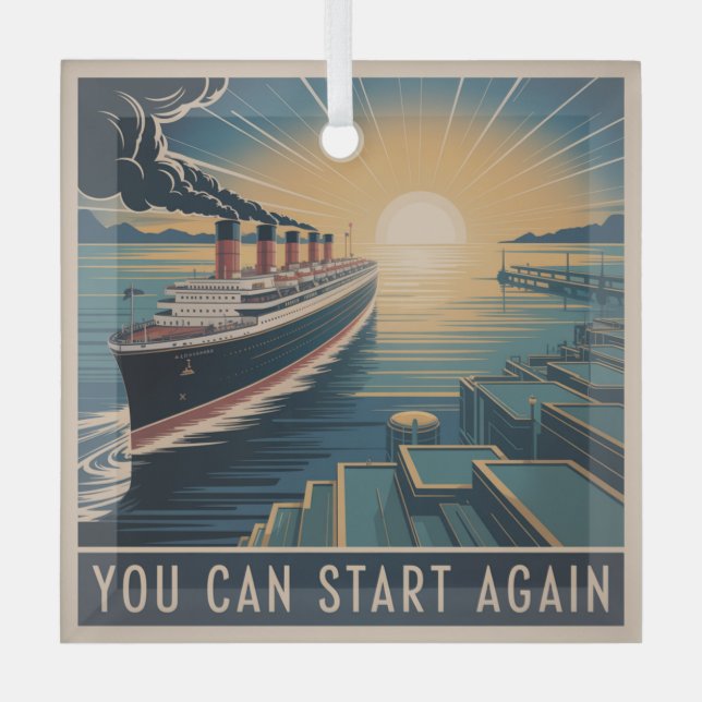 You Can Start Again Glass Tree Decoration (Front)
