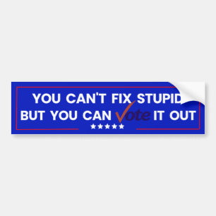 You Can’t Fix Stupid But You Can Vote It Out Bumper Sticker
