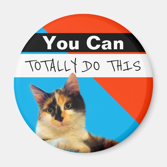 You Can Totally Do This Cute Kitten Blue Orange Magnet (Front)